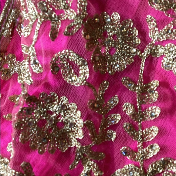 Little Neruus Pink & Gold Punjabi Dress Set Girl’s‎ Size 26 (7/8) - Picture 7 of 13